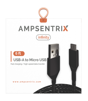 6 FT MICRO USB TO USB TYPE A CABLE (AMPSENTRIX) (INFINITY)