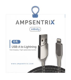 6 FT LIGHTNING TO USB TYPE A CABLE (AMPSENTRIX) (INFINITY)
