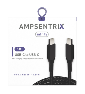 6 FT USB TYPE C TO USB TYPE C CABLE (AMPSENTRIX) (INFINITY)