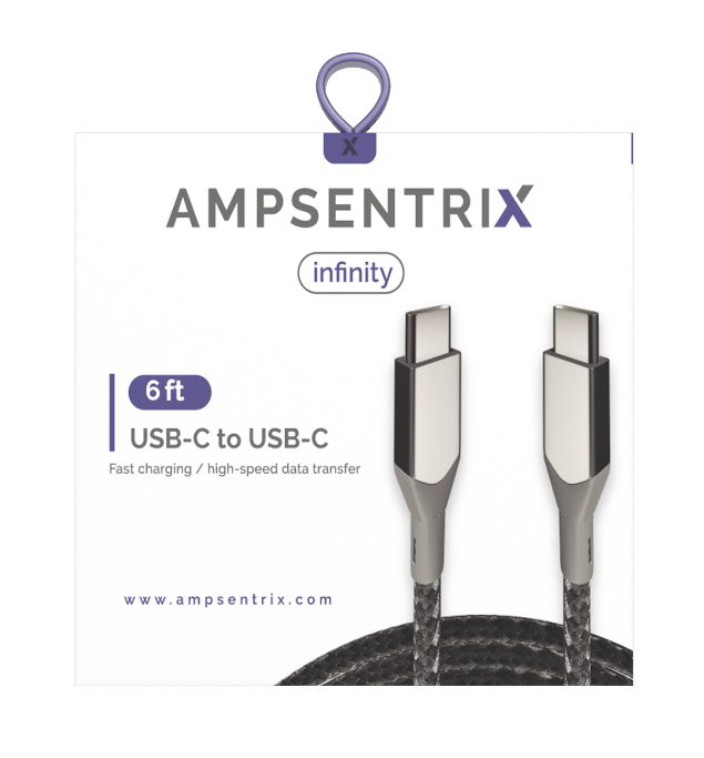 6 FT USB TYPE C TO USB TYPE C CABLE (AMPSENTRIX) (INFINITY)