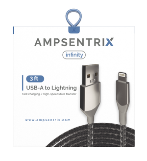 3 FT LIGHTNING TO USB TYPE A CABLE (AMPSENTRIX) (INFINITY)