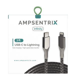 3 FT LIGHTNING TO USB TYPE C CABLE (AMPSENTRIX) (INFINITY)