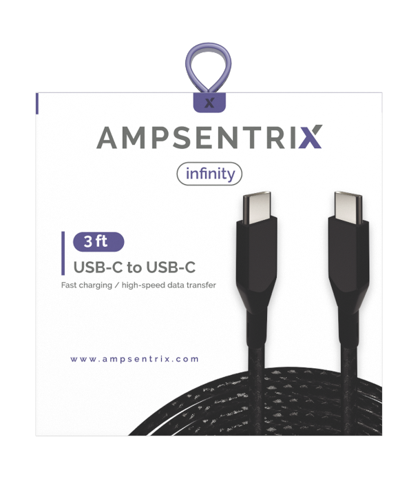 
            
                Load image into Gallery viewer, 3 FT USB TYPE C TO USB TYPE C CABLE (AMPSENTRIX) (INFINITY)
            
        