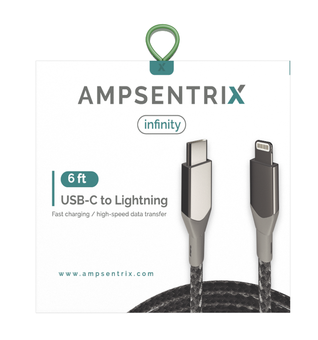 6 FT LIGHTNING TO USB TYPE C CABLE (AMPSENTRIX) (INFINITY)